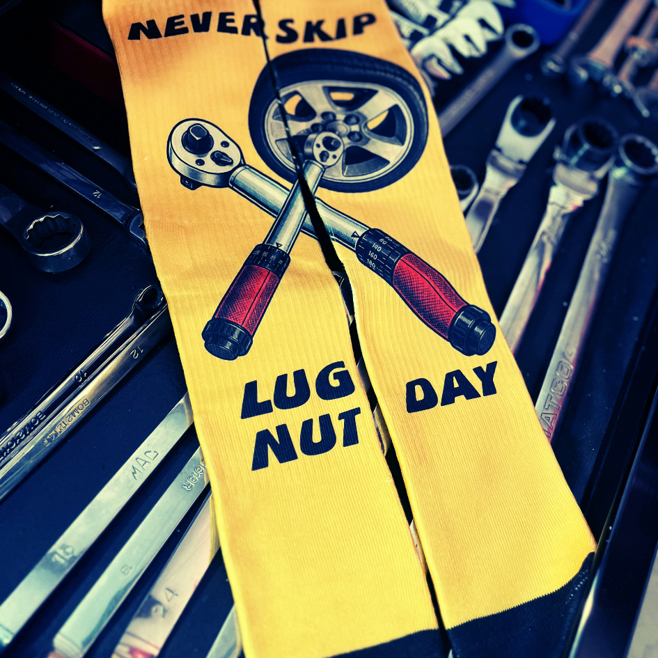 Never Skip Lug Nut Day – Custom Mechanic Socks
